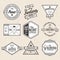Set of thin line vintage badges, banners, label, ribbon and logo template vector for business and shop