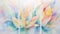 Set of Three Abstract Watercolor Lotus Petals AI Generated