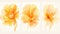 Set of Three Abstract Watercolor Marigold Petals AI Generated