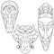 Set of three African ethnic masks