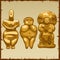 Set of three ancient Golden sculpture
