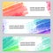 Set of three banners, abstract headers with watercolor look colorful strokes, abstract background artistic collection