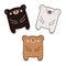 Set of three bears of color. Inclusivity concept for children in cute animals. Black, brown, and white bear together
