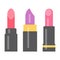 Set of three bright lipsticks