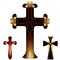 Set of three christian crosses