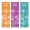 Set Of Three Colorful Geometric Vertical Banners