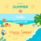 Set of three colorful summer banners in different