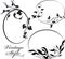 Set of three decorative floral oval frame.