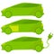 Set of three ecological, green cars