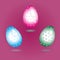 Set three eggs of glass with dots