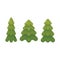 Set of three fir trees flat illustration. Christmas tree icon