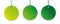 Set of three green hanging tags isolated