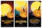 Set of three Halloween banners illustrator Vector Eps 10