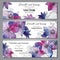 Set of three horizontal banners with beautiful clematis flowers
