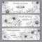 Set of three horizontal banners with beautiful clematis flowers