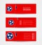 Set of three horizontal banners with US state flag of Tennessee. Web banner design template in color of Tennessee flag