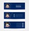 Set of three horizontal banners with US state flag of Utah. Web banner design template in color of Utah flag