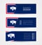 Set of three horizontal banners with US state flag of Wyoming. Web banner design template in color of Wyoming flag