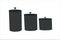 Set of three kitchen canisters silhouette on white background