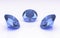 Set of three light purple round topaz stones