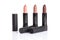 Set of three lipsticks in trendy colors