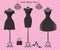 Set of three little black dresses