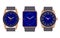Set of three mechanical watches