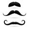 A set of three moustache