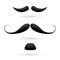 A set of three moustache