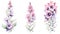 Set of Three Mystical Watercolor Foxglove Flowers AI Generated