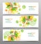 Set of three nature vector banners with floral elements