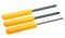 Set of three orange-black screwdrivers