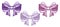 Set of three pastel satin bows wedding collection