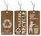 Set of three recycling grunge tags