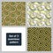 Set of three seamless patterns. Vector design. Multi-colored patterns of the spiral elements.