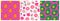 Set of three seamless repeat patterns with hand drawn fruits and berries. Modern textile, wrapping paper designs