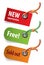 Set of three tags with cords