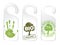 Set of three tags for organic products