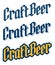 Set of three traditional black letter Craft Beer logo designs.