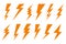 Set thunder and bolt lighting flash icon. Electric thunderbolt, lightning bolt icon, dangerous sign â€“ vector