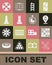 Set Tic tac toe game, Board of checkers, Chess, Mahjong pieces, Casino chip and Stopwatch icon. Vector