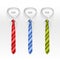 Set of Tied Striped Colored Silk and Bow Ties Vector