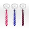 Set of Tied Striped Colored Silk and Bow Ties Vector