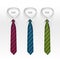 Set of Tied Striped Colored Silk Ties and Bow Collection