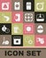 Set Time to sleep, Kitchen timer, Sunset, Alarm clock app mobile, Food, and zone clocks icon. Vector