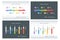 Set of timeline infographic design templates. Isometric template. 3D column chart. Box design infographic.