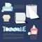 Set of tissue paper. infographic. logotype. typographic - vector