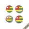 Set of TOGO flags round badges.