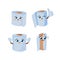 Set of toilet paper roll funny cute character