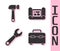 Set Toolbox, Hammer, Wrench spanner and House plan icon. Vector